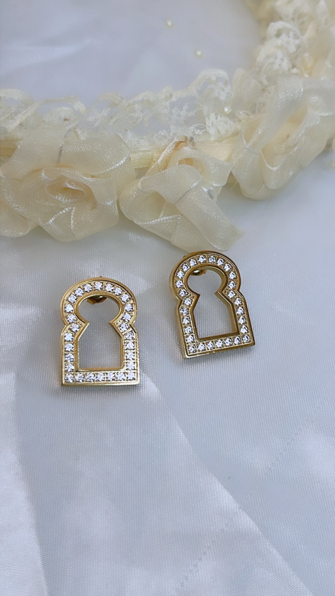 Boucle d’oreille doré en acier inoxydable